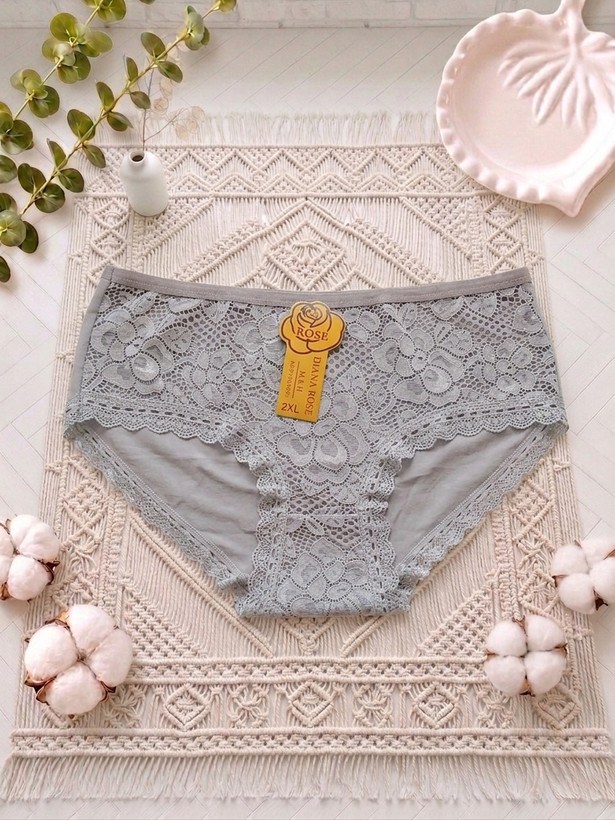 شورت زنانه اسلیپ توری XXL طوسی